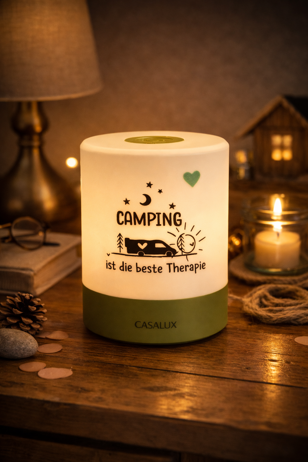USB LED Lampe „Camping ist die beste Therapie“